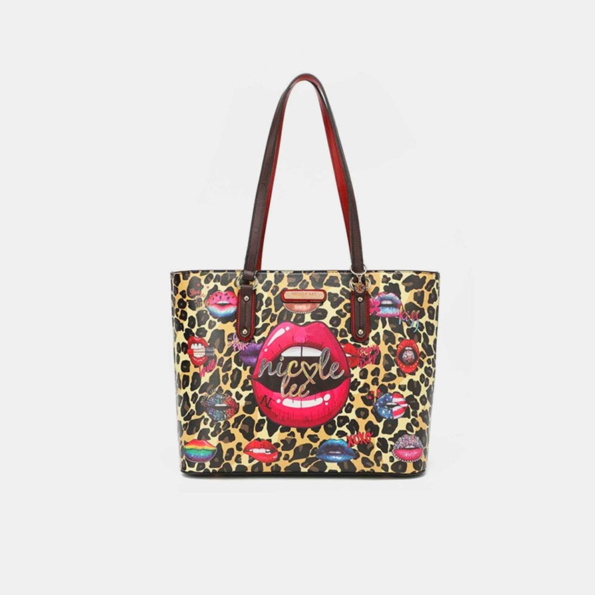 Nicole Lee USA 3 - Piece Wild Lips Print Handbag Set - S. M. & Co.