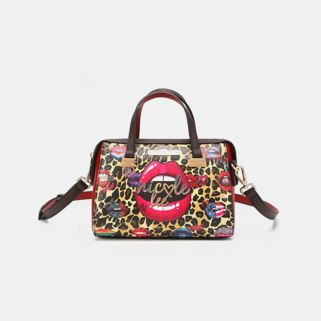 Nicole Lee USA 3 - Piece Wild Lips Print Handbag Set - S. M. & Co.