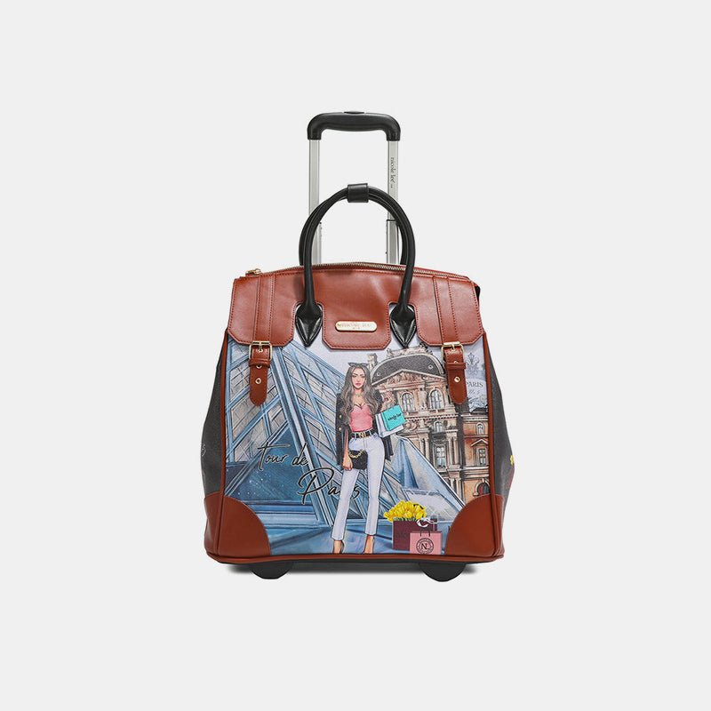 Nicole Lee USA Printed Rolling Tote Bag - S. M. & Co.