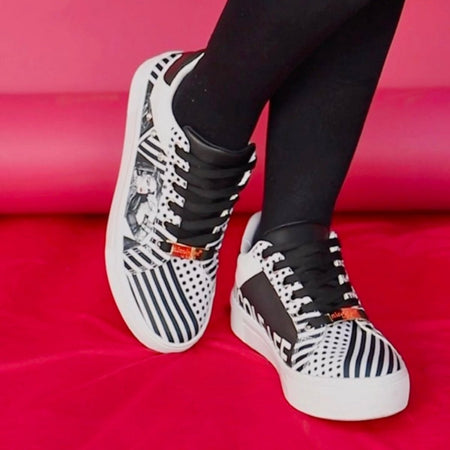 Nicole Lee USA Printed Vegan Leather Lace Up Sneaker - S. M. & Co.