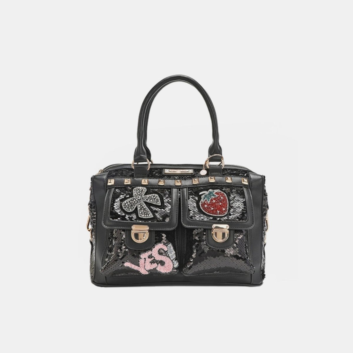 Nicole Lee USA Sequin Patch Boston Bag - S. M. & Co.