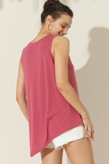 Ninexis Round Neck Button Side Tank - AnAs Market