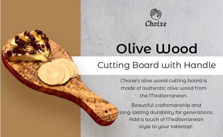 Original Olive Wood Cutting Board with Handle - S. M. & Co.