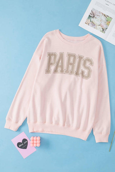 PARIS Round Neck Long Sleeve Sweatshirt - S. M. & Co.