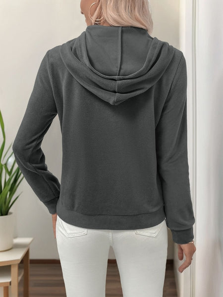 Perfee Pearl Butterfly Long Sleeve Hoodie - S. M. & Co.