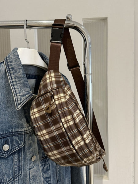 Plaid Adjustable Strap Crossbody Bag - S. M. & Co.