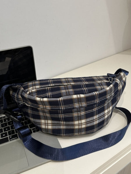 Plaid Adjustable Strap Crossbody Bag - S. M. & Co.