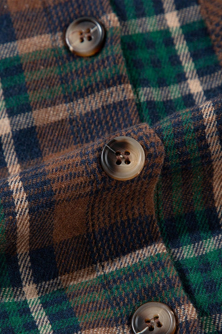 Plaid Button Up Long Sleeve Jacket - S. M. & Co.