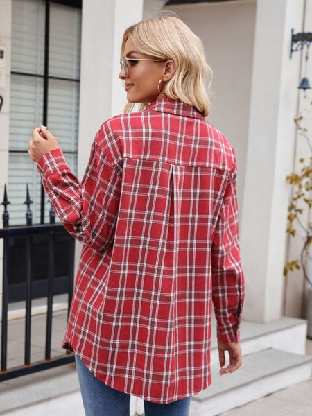 Plaid Button Up Long Sleeve Shirt - S. M. & Co.