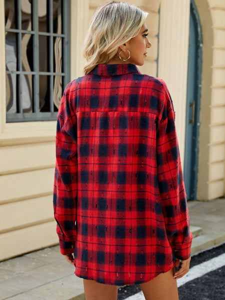 Plaid Button Up Long Sleeve Shirt - S. M. & Co.