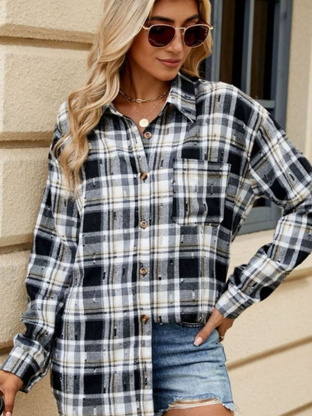 Plaid Button Up Long Sleeve Shirt - S. M. & Co.