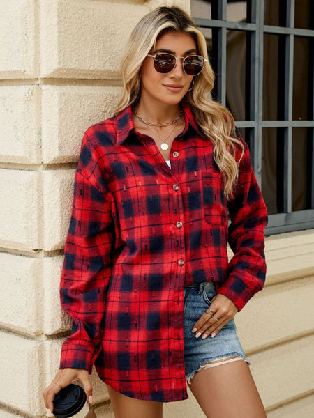 Plaid Button Up Long Sleeve Shirt - S. M. & Co.