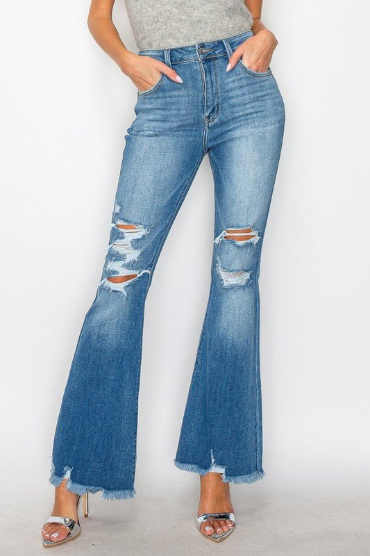 PLUS - HIGH RISE FLARE JEANS - S. M. & Co.