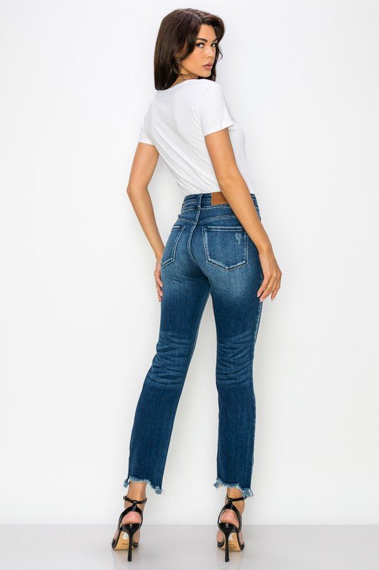 PLUS SIZE - HIGH RISE DOUBLE WAIST BAND JEANS - S. M. & Co.