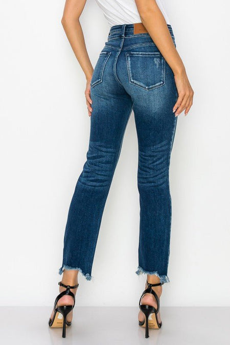 PLUS SIZE - HIGH RISE DOUBLE WAIST BAND JEANS - S. M. & Co.