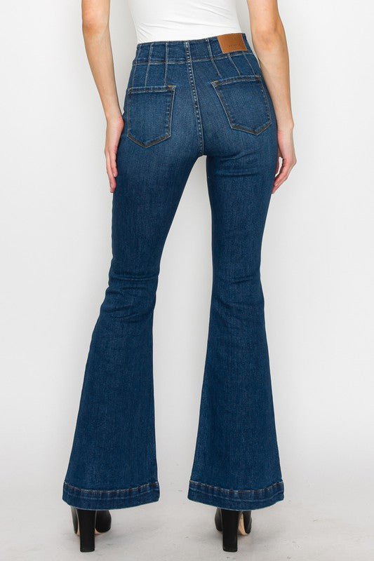 PLUS SIZE - HIGH RISE MODERN FLARE JEANS - S. M. & Co.