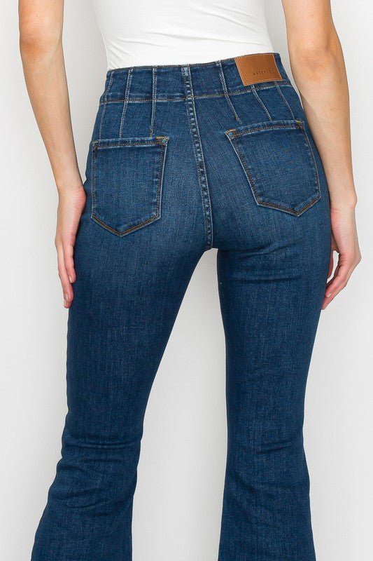 PLUS SIZE - HIGH RISE MODERN FLARE JEANS - S. M. & Co.