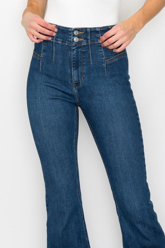 PLUS SIZE - HIGH RISE MODERN FLARE JEANS - S. M. & Co.