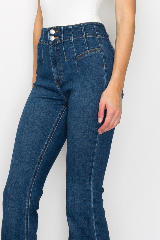 PLUS SIZE - HIGH RISE MODERN FLARE JEANS - S. M. & Co.