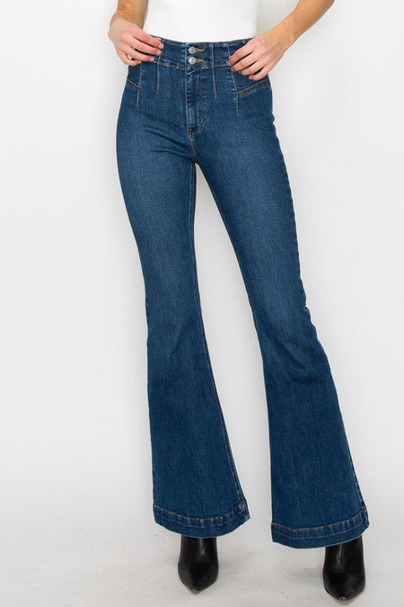 PLUS SIZE - HIGH RISE MODERN FLARE JEANS - S. M. & Co.