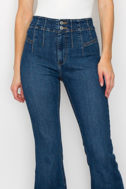 PLUS SIZE - HIGH RISE MODERN FLARE JEANS - S. M. & Co.