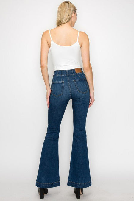 PLUS SIZE - HIGH RISE MODERN FLARE JEANS - S. M. & Co.