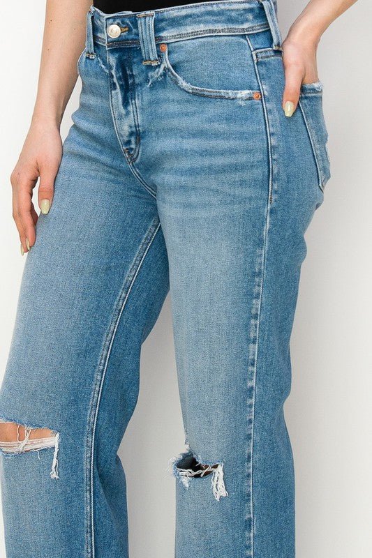 PLUS SIZE - HIGH RISE STRAIGHT LEG JEANS - S. M. & Co.