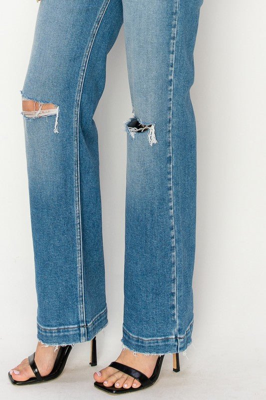 PLUS SIZE - HIGH RISE STRAIGHT LEG JEANS - S. M. & Co.