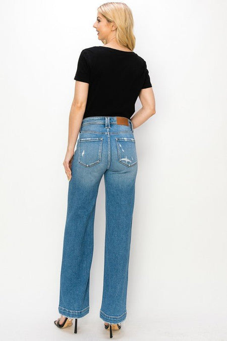 PLUS SIZE - HIGH RISE STRAIGHT LEG JEANS - S. M. & Co.