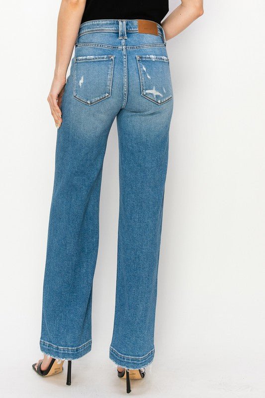 PLUS SIZE - HIGH RISE STRAIGHT LEG JEANS - S. M. & Co.