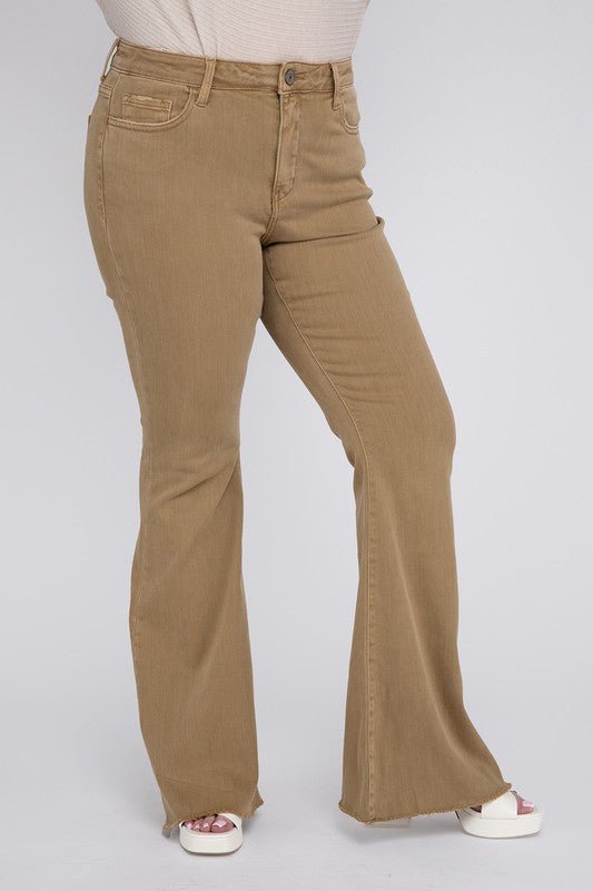 Plus Size High Rise Super Flare Jeans - S. M. & Co.