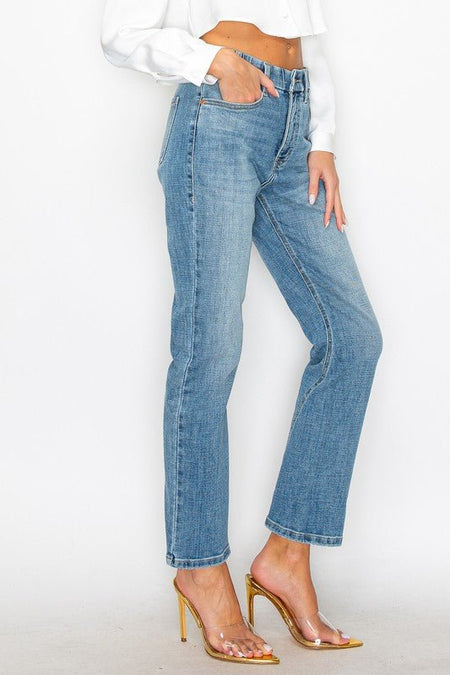 PLUS - TUMMY CONTROL HIGH RISE STRAIGHT JEANS - S. M. & Co.