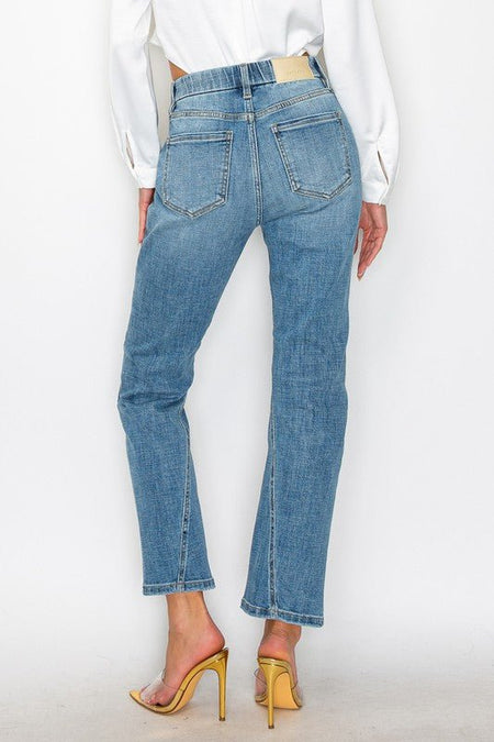 PLUS - TUMMY CONTROL HIGH RISE STRAIGHT JEANS - S. M. & Co.