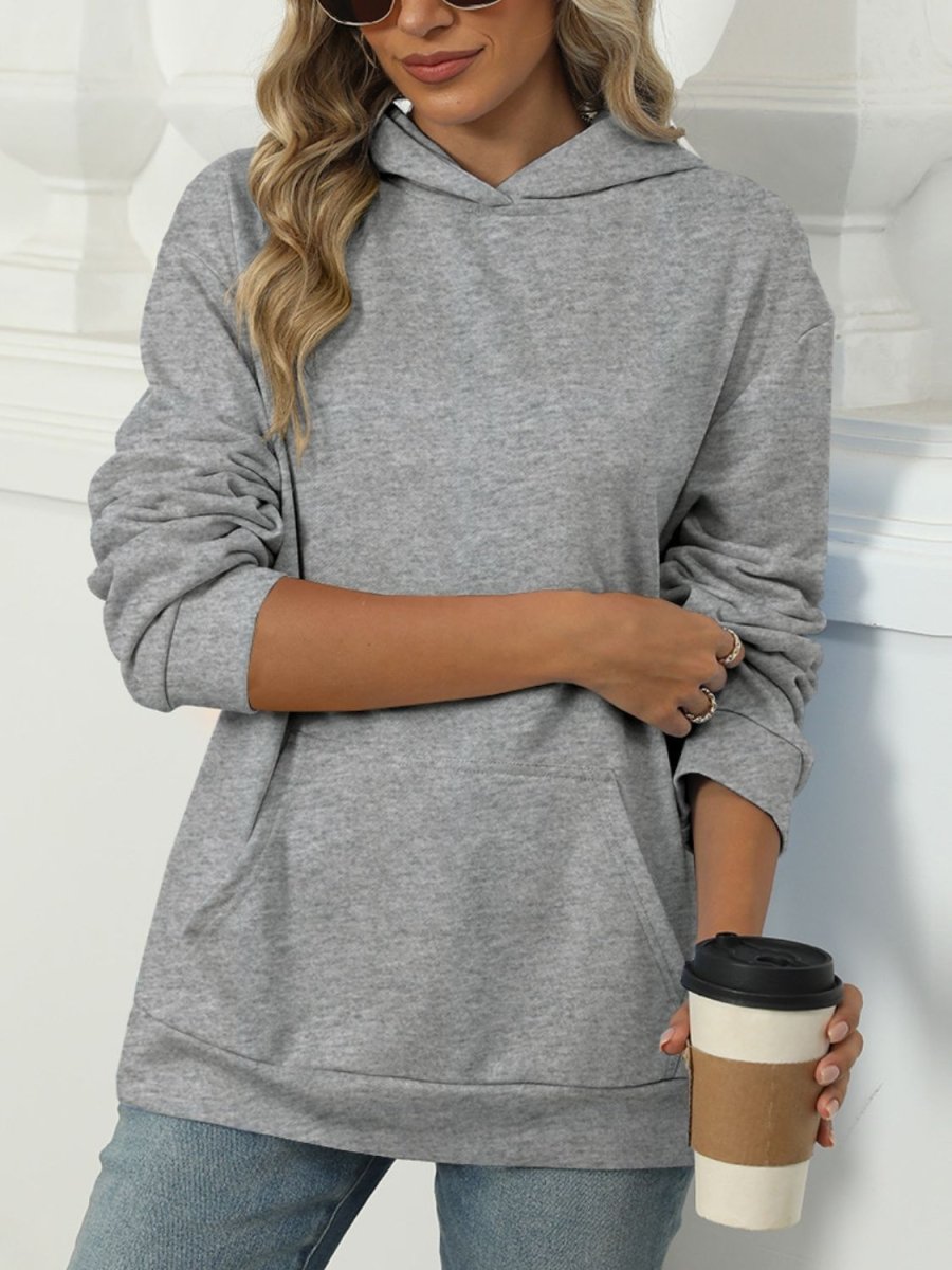 Pocketed Long Sleeve Hoodie - S. M. & Co.