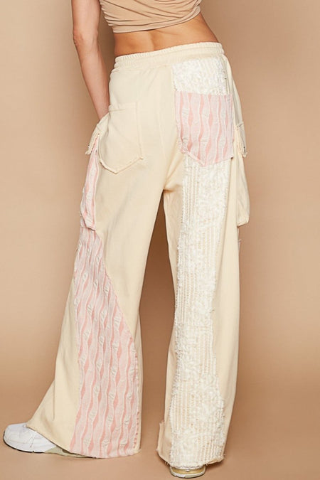 POL Crochet Contrast Drawstring Wide Leg Pants - S. M. & Co.