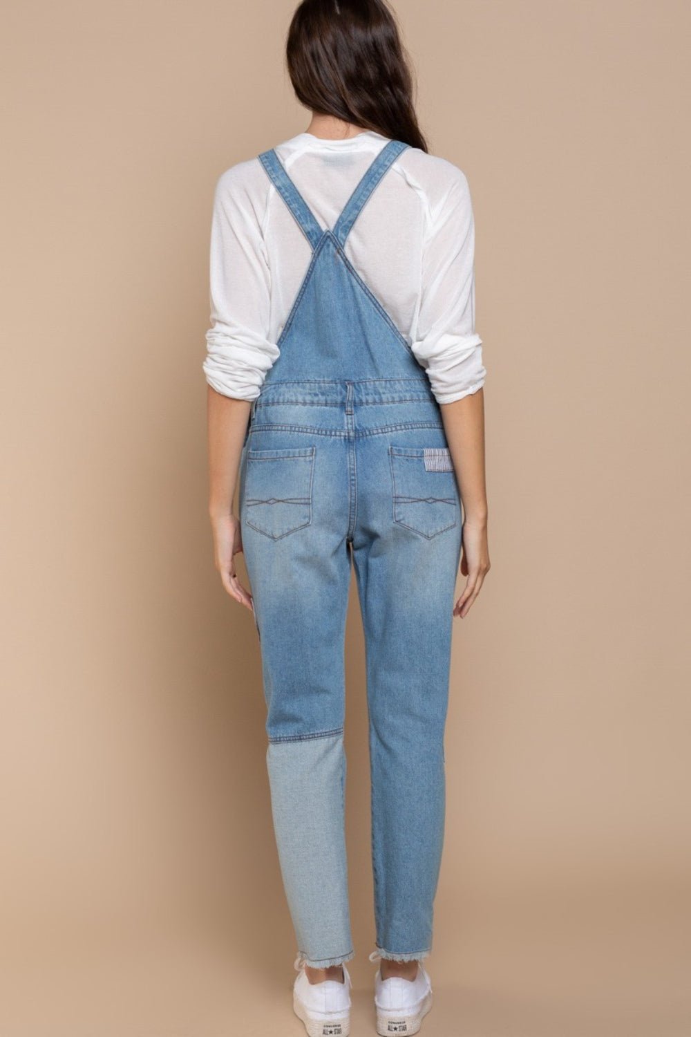 POL Front Chest Zipper Slim Leg Denim Overalls - AnAs Market