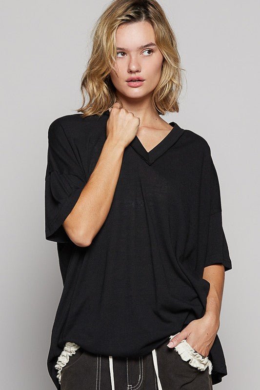 POL V - Neck Half Sleeve T-Shirt - S. M. & Co.