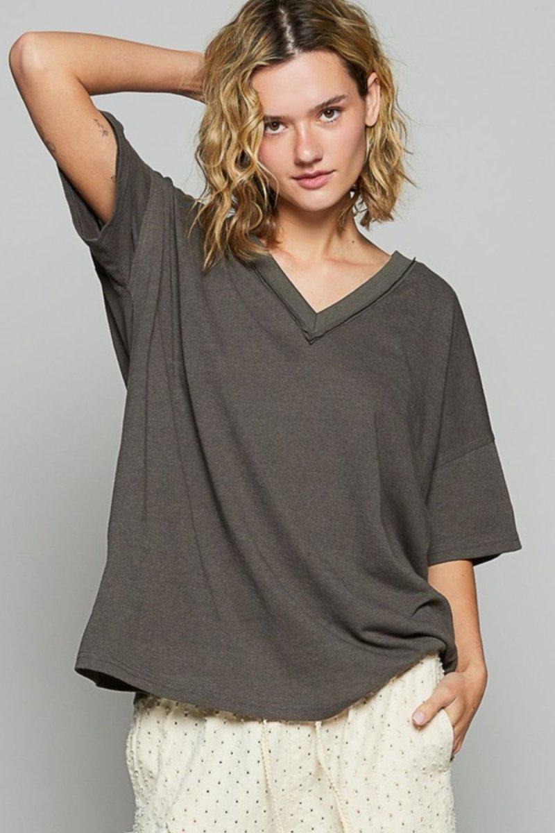 POL V - Neck Half Sleeve T-Shirt - S. M. & Co.