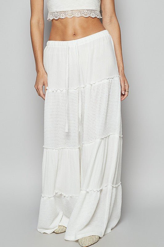 POL Waffle - Knit Drawstring Wide Leg Pants - S. M. & Co.