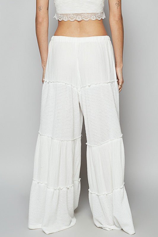 POL Waffle - Knit Drawstring Wide Leg Pants - S. M. & Co.