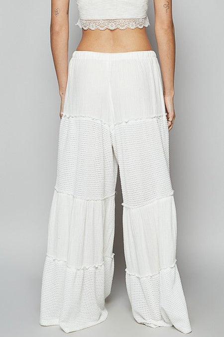 POL Waffle - Knit Drawstring Wide Leg Pants - S. M. & Co.