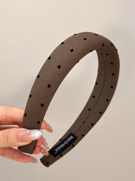 Polka Dot Polyester Wide Headband - S. M. & Co.