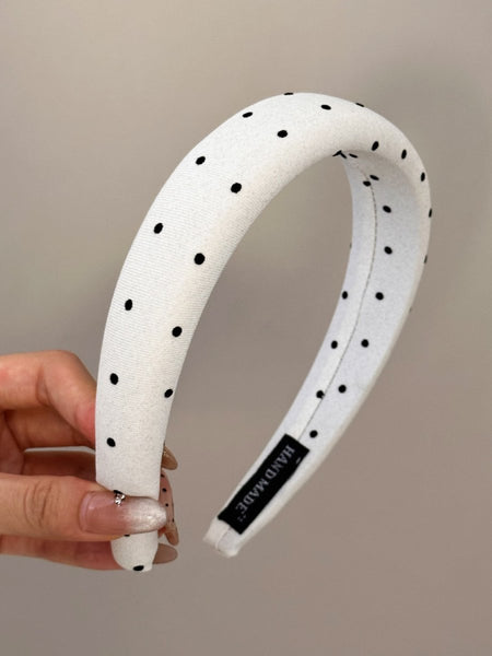 Polka Dot Polyester Wide Headband - S. M. & Co.