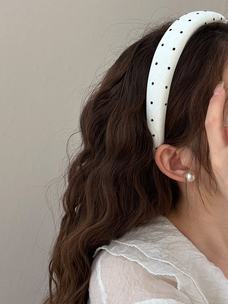 Polka Dot Polyester Wide Headband - S. M. & Co.