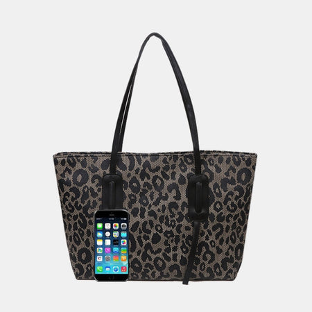 PU Leather Leopard Tote Bag - S. M. & Co.