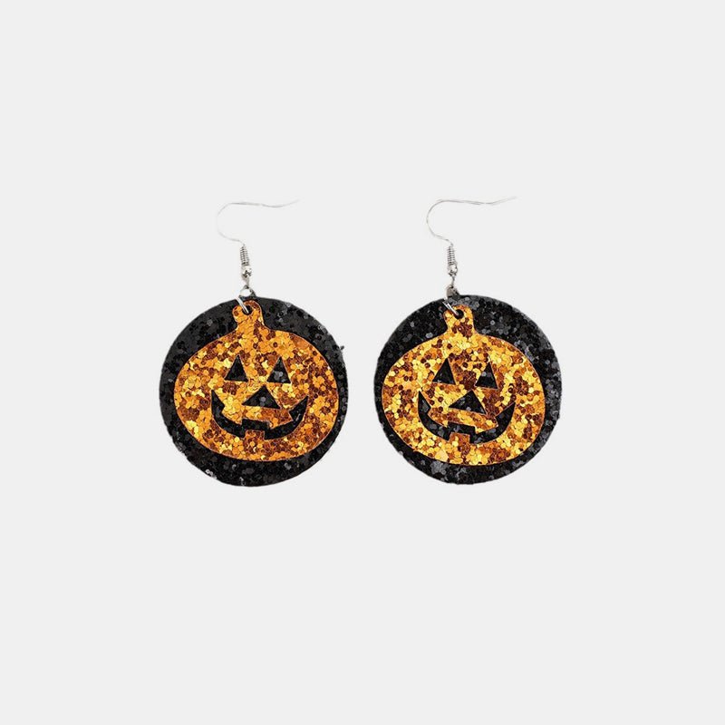 PU Leather Pumpkin Earrings - S. M. & Co.