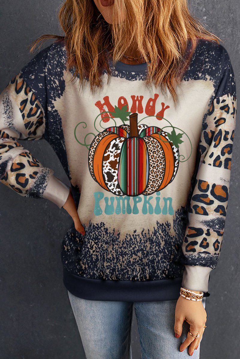 Pumpkin Graphic Long Sleeve Sweatshirt - S. M. & Co.