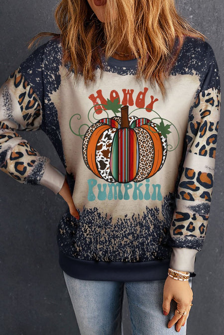 Pumpkin Graphic Long Sleeve Sweatshirt - S. M. & Co.