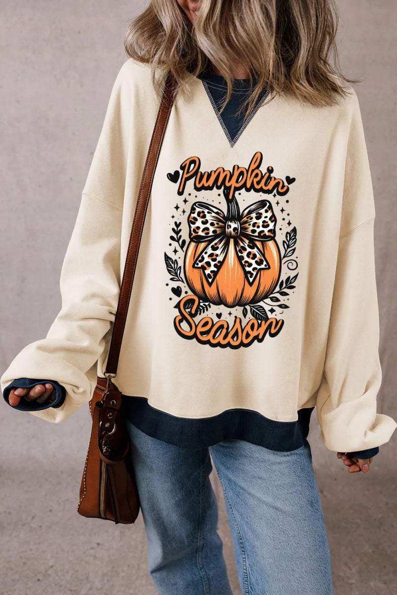 Pumpkin Graphic Long Sleeve Sweatshirt - S. M. & Co.