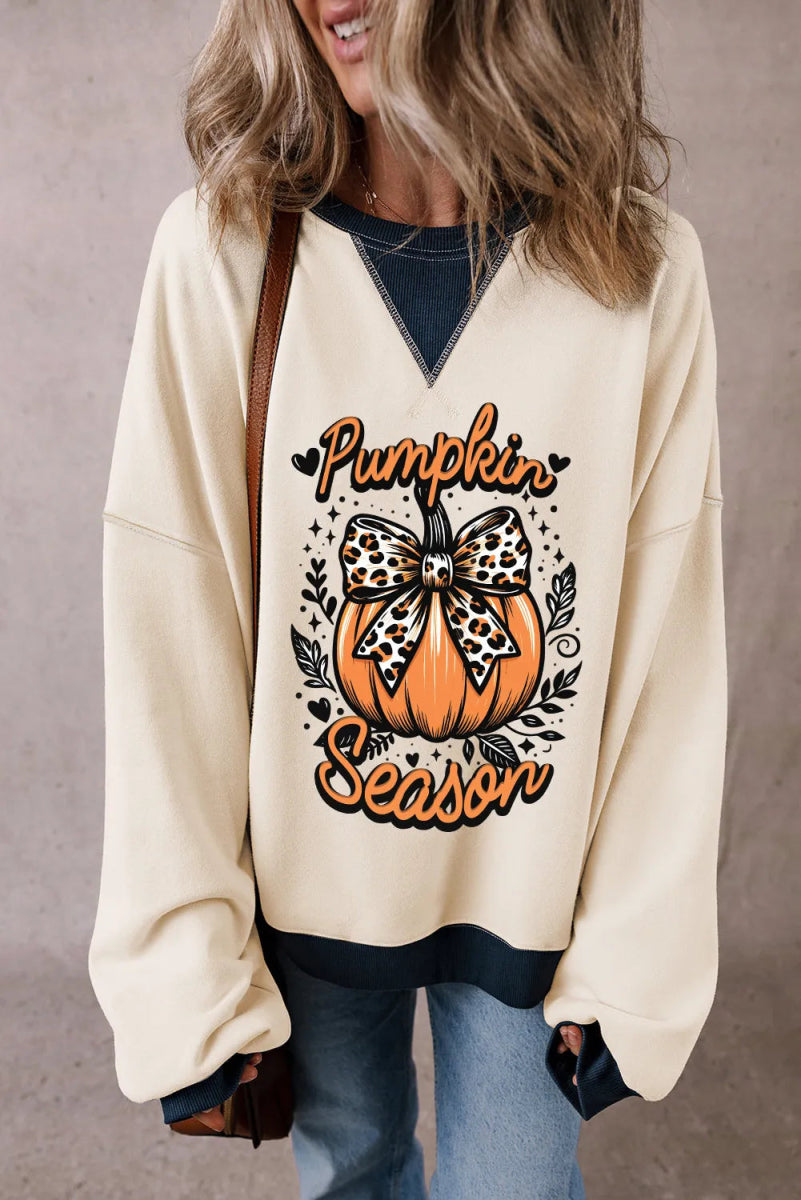 Pumpkin Graphic Long Sleeve Sweatshirt - S. M. & Co.